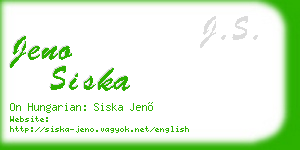 jeno siska business card