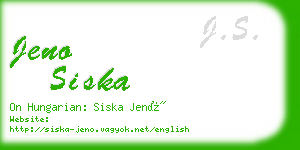jeno siska business card